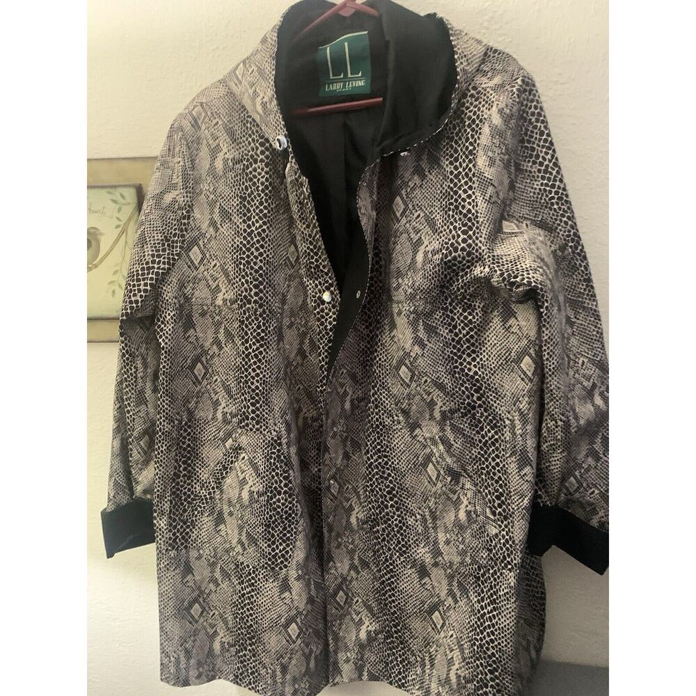Larry Levin Sport Animal Print Raincoat 2xl Outdoors Hike Camping Preppy Caeer